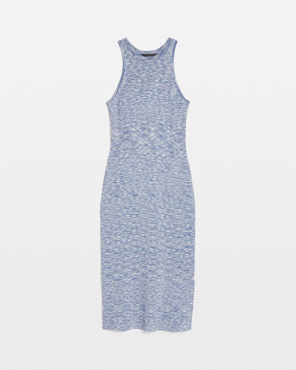 Space-Dye Ribbed Midi Dress with Lurex
