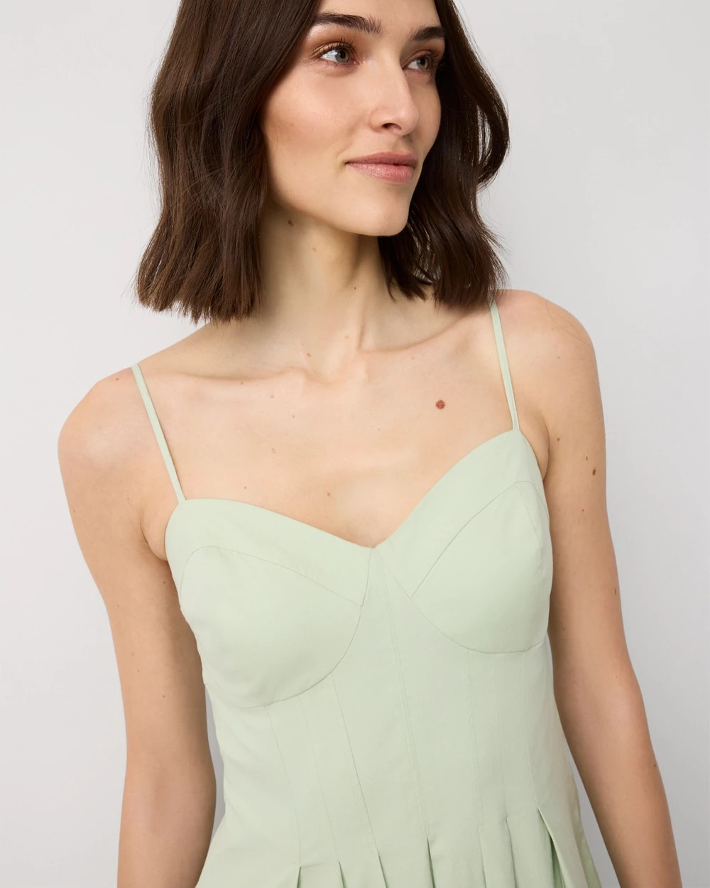 Corset Poplin Midi Dress
