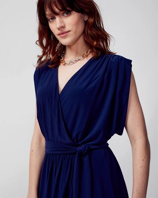 Matte Jersey Surplice Tie Sheath Dress