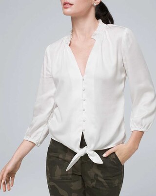 Pretty Essential Blouse With Tie Waist click to view larger image.