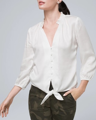 Pretty Essential Blouse With Tie Waist