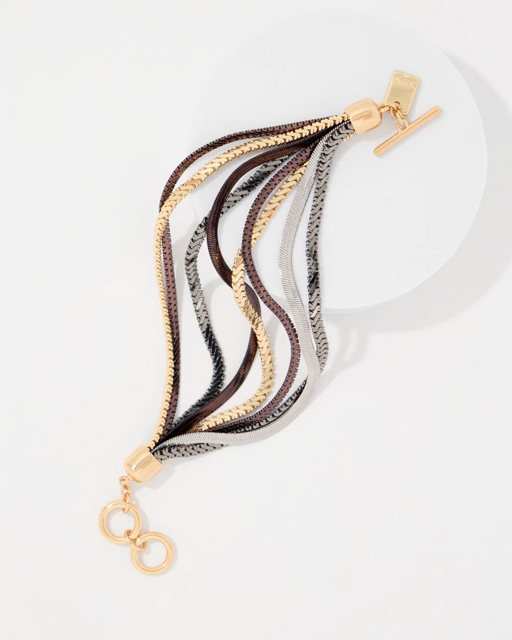 Tri-Color Chains Toggle Bracelet click to view larger image.