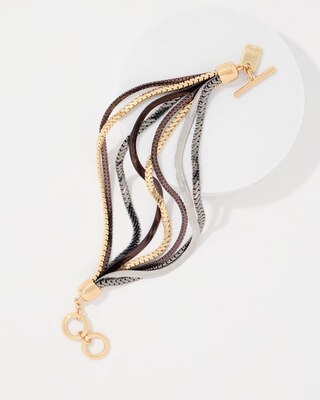 Tri-Color Chains Toggle Bracelet click to view larger image.