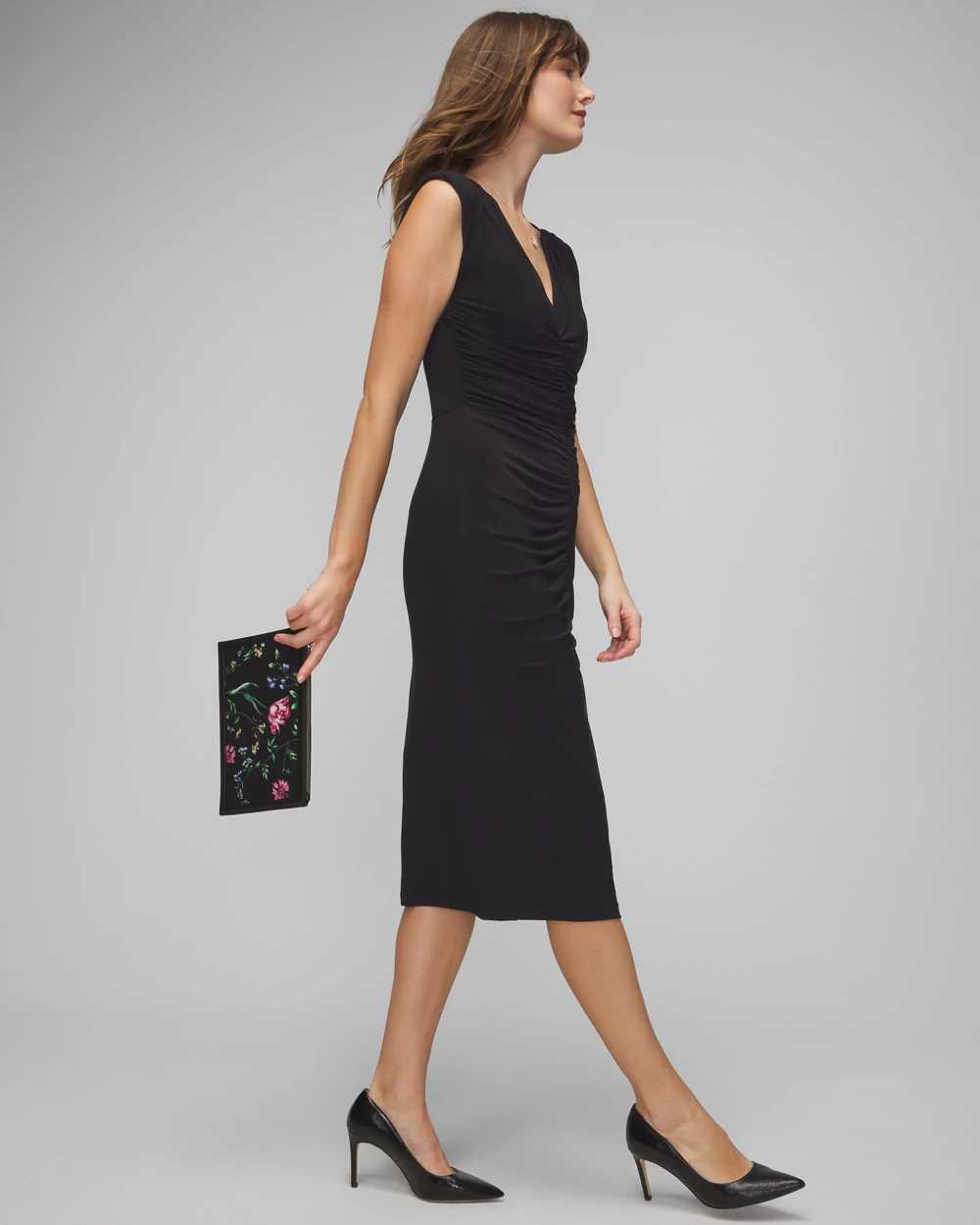 Sleeveless Ruched Bodycon Midi Dress click to view larger image.