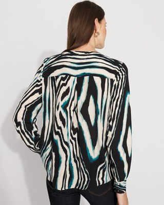 Long-Sleeve Button-Up Blouse