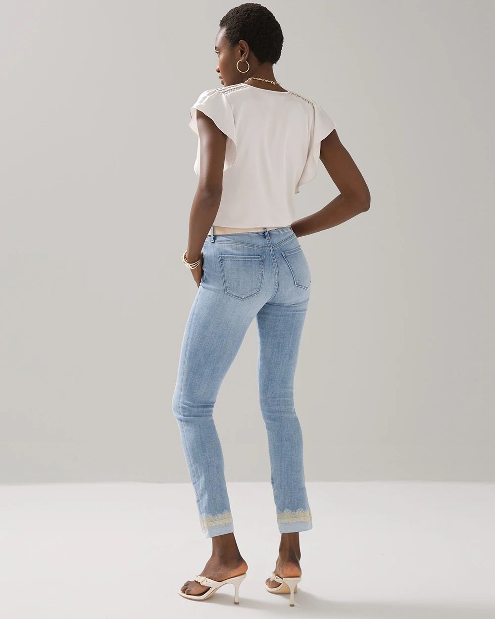 Mid-Rise Everyday Soft Denim™ Embroidered Slim Crops