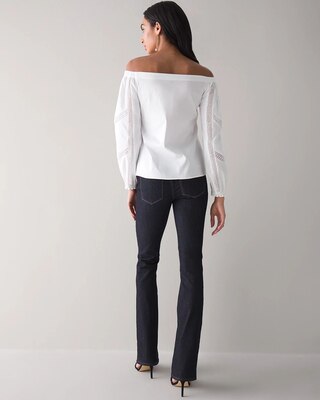 Lace-Inset Off-The-Shoulder Blouse