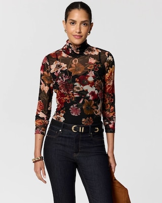Long Sleeve Mesh Turtleneck click to view larger image.