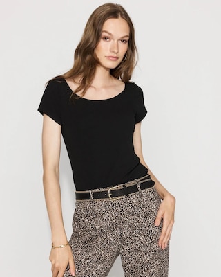 WHBM FORME™ All Ways Stretch Wide Scoop Neck Tee