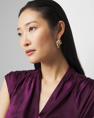 Triple Hoop Mixed Metal Earrings