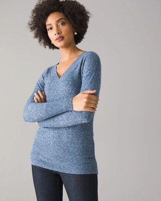 Petite Long-Sleeve Heathered Tunic