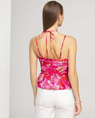 Sleeveless Poplin Cutout Halter Top