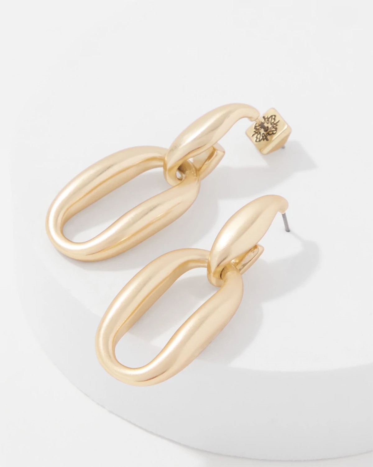 White House Black Market Pillowy Links Drop Earrings |  In Gold