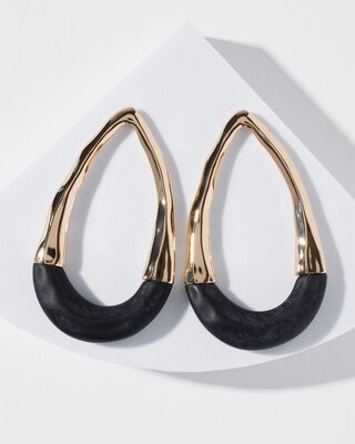 Gold Frontal Oval Hoop Earrings