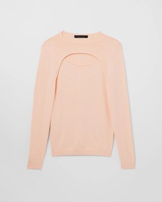 Cashmere Blend Cutout Crewneck Sweater click to view larger image.