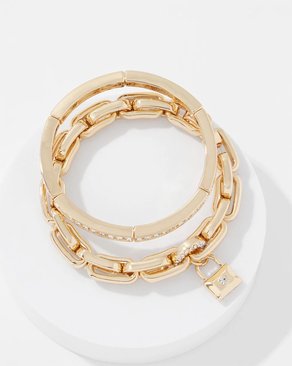 Padlock + Pavé 2-Pack Stretch Bracelets