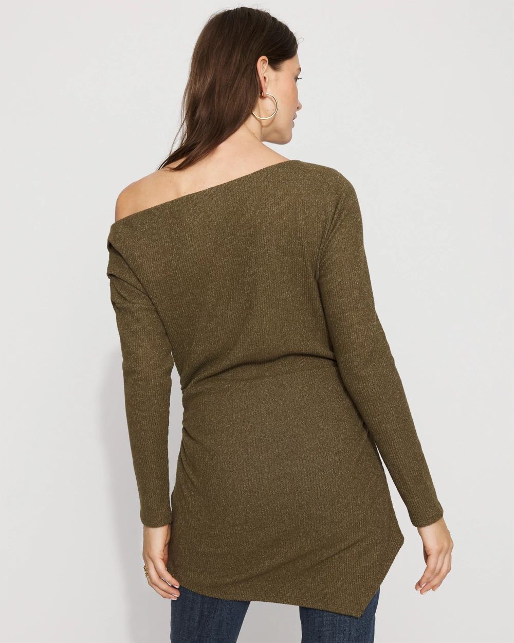 Off-The-Shoulder Rib Snit Top
