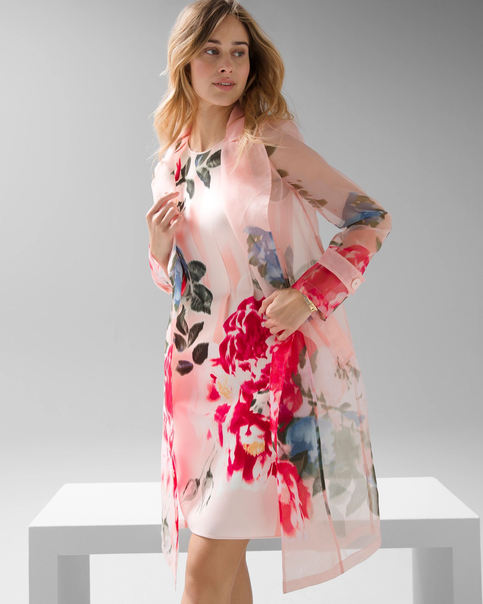 Printed Scuba Fit-and-Flare Dress
