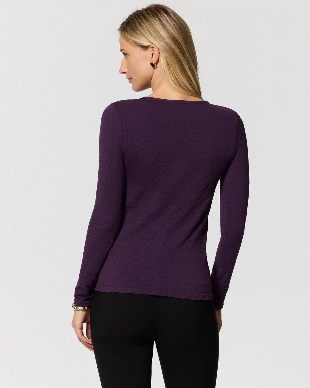 Seamless V-neck Long Sleeve Top click to view larger image.