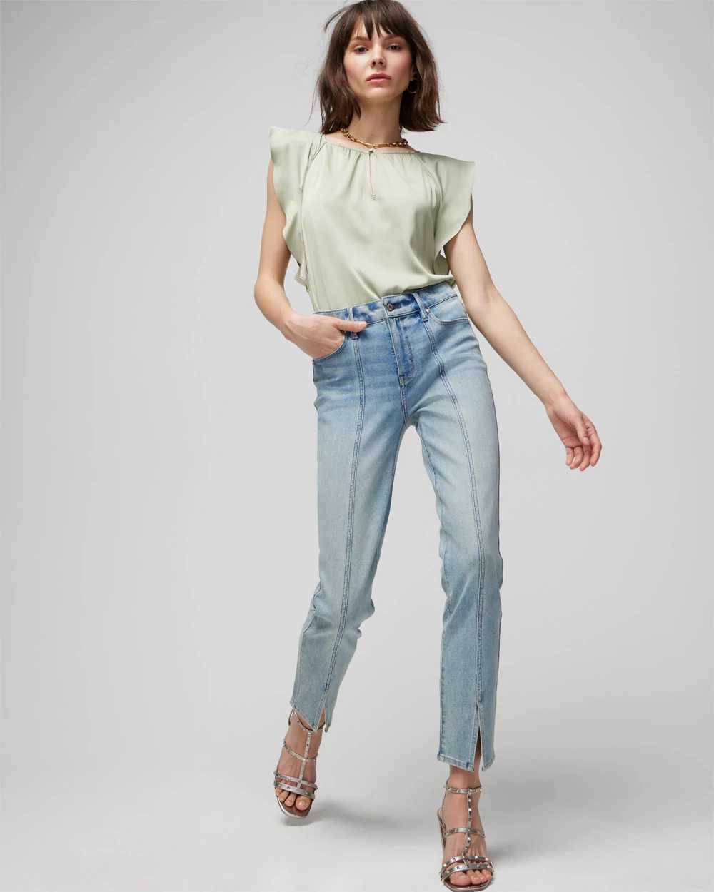 White house black store market slim crop jeans