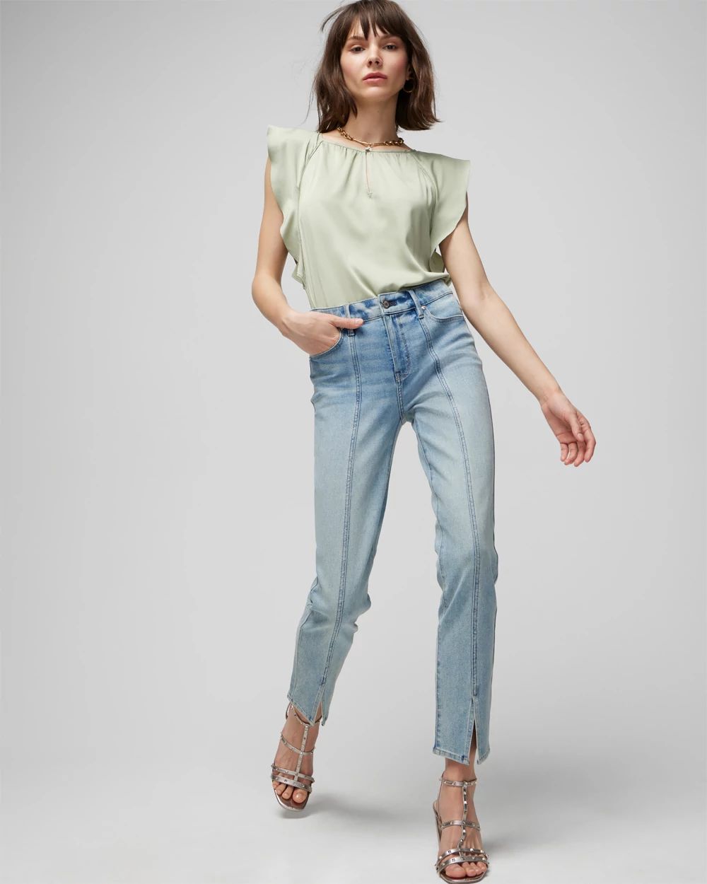 High-Rise Sculpt Seamed Slim Crop Jeans