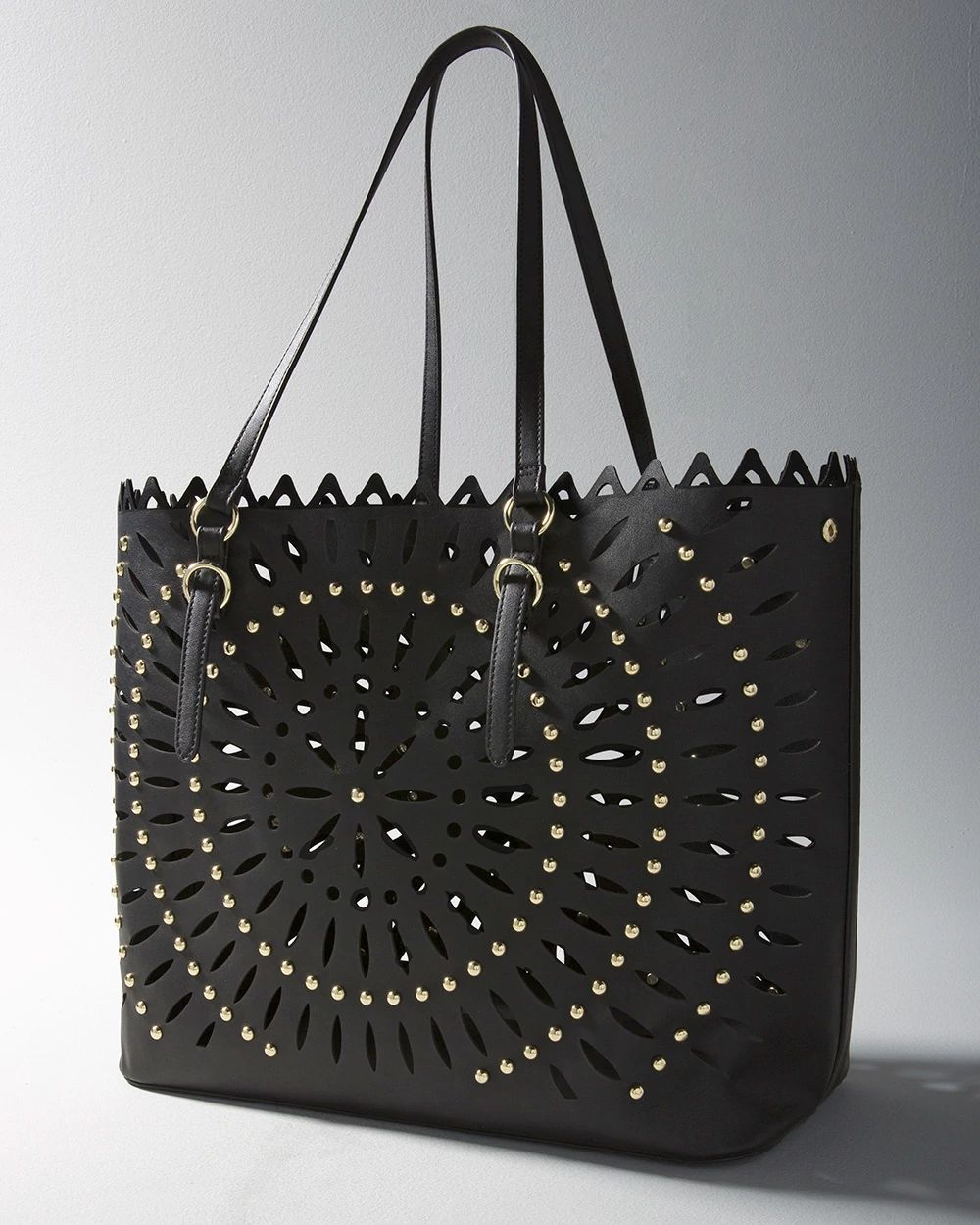 Vegan Leather Laser-Cut Tote click to view larger image.