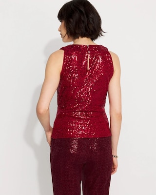 Sequin Surplice Sleeveless Top click to view larger image.
