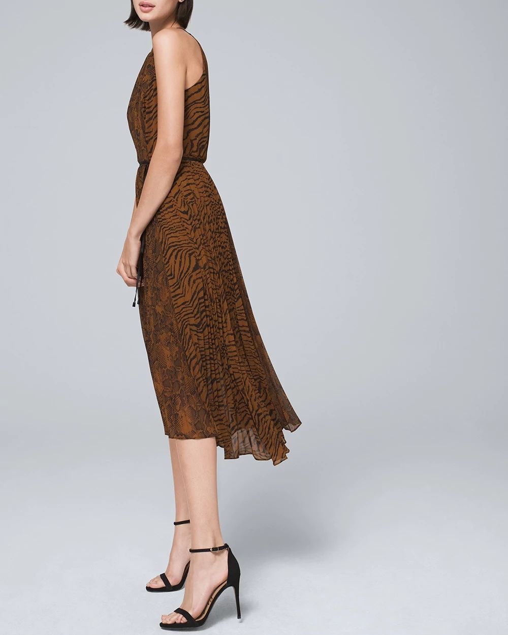 Animal print pleated dress cheap