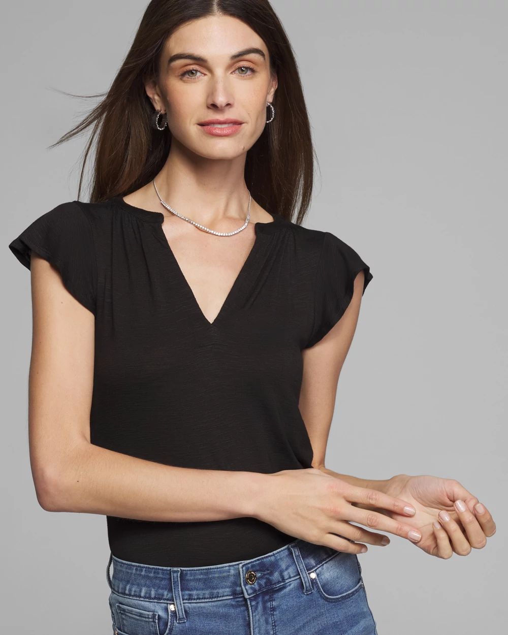 Outlet WHBM Ruffle Tee