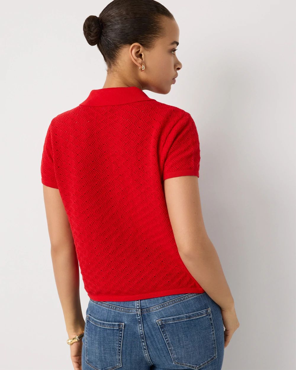 Textured Stitch Collared Cardigan
