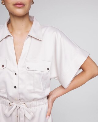 Short Sleeve Utility Shirt Dress