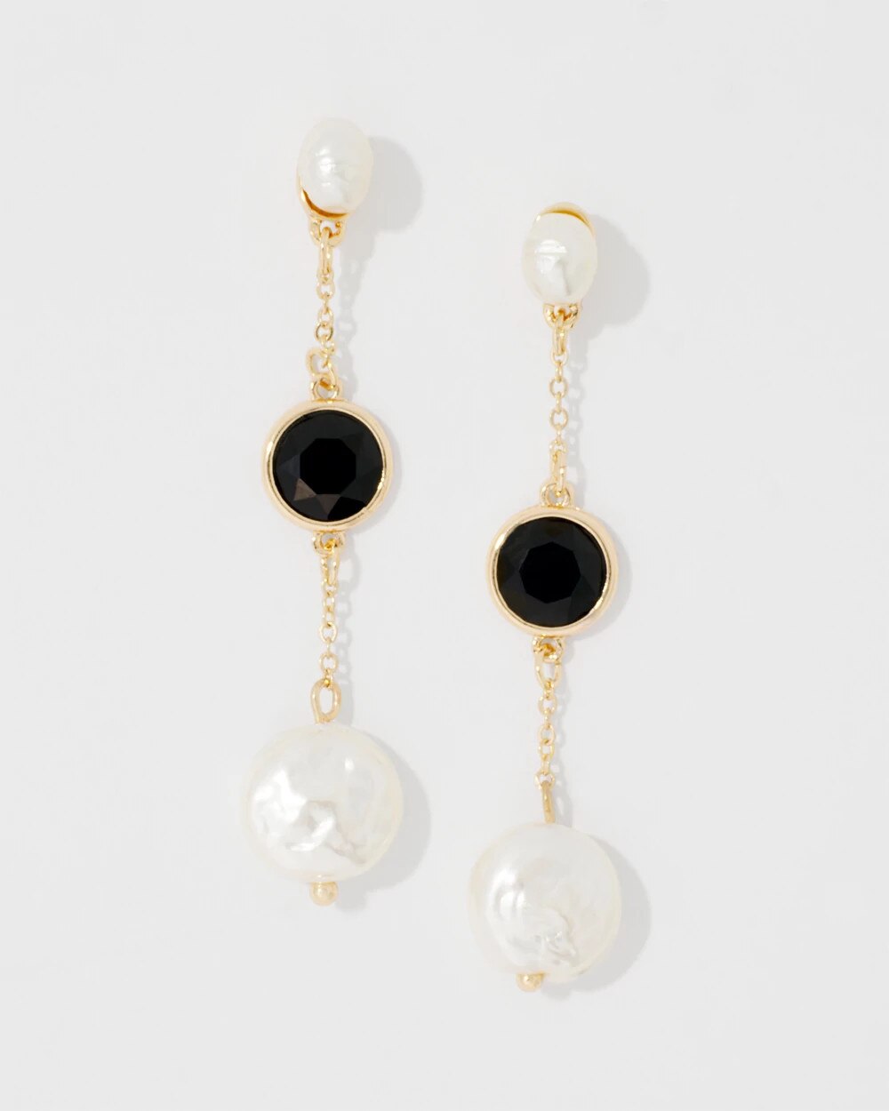 Black + White Linear Earrings - image 1