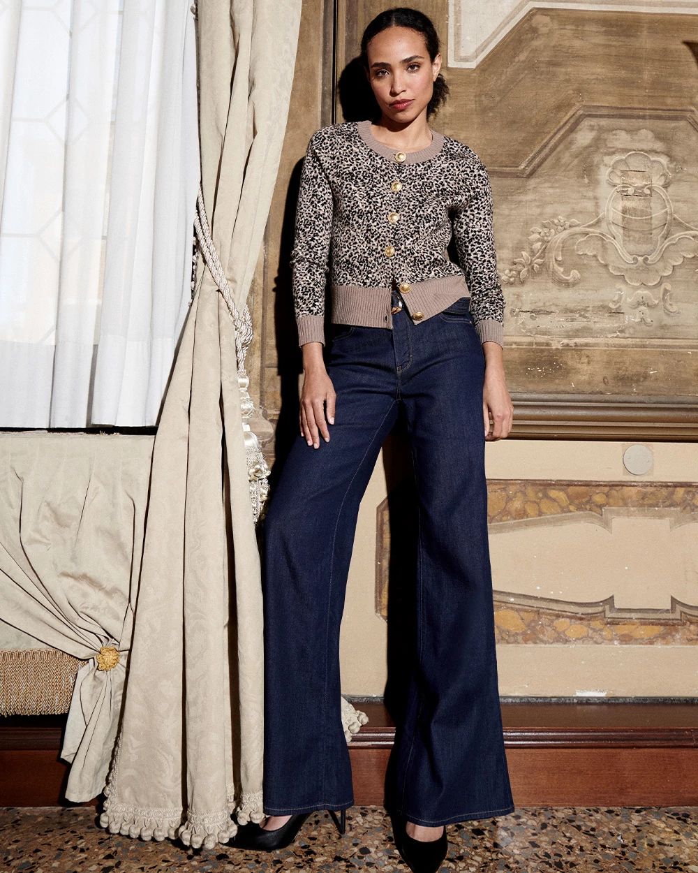 High-Rise Belted Wide-Leg Jean