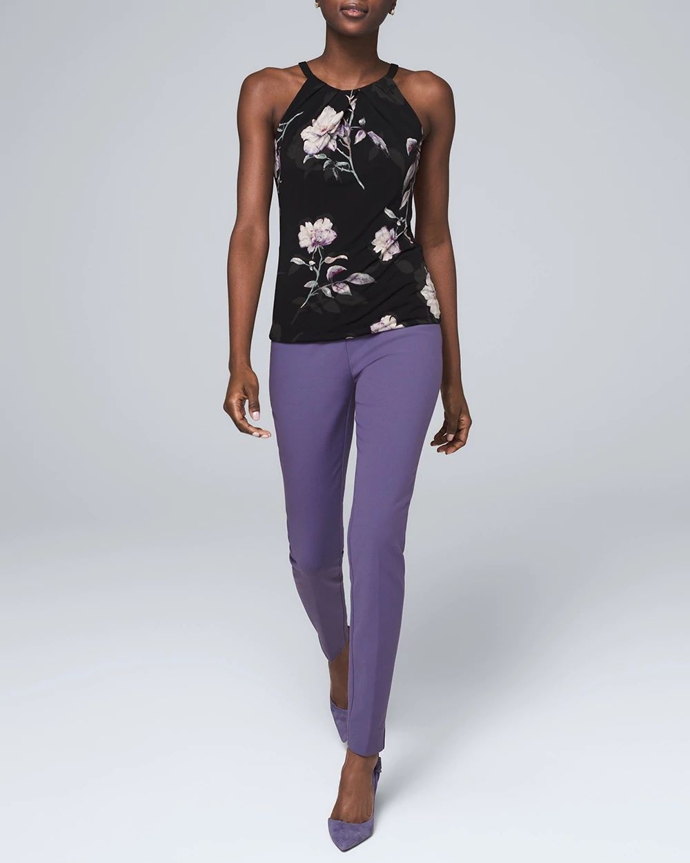 Abstract Floral-Print Sleeveless Top click to view larger image.