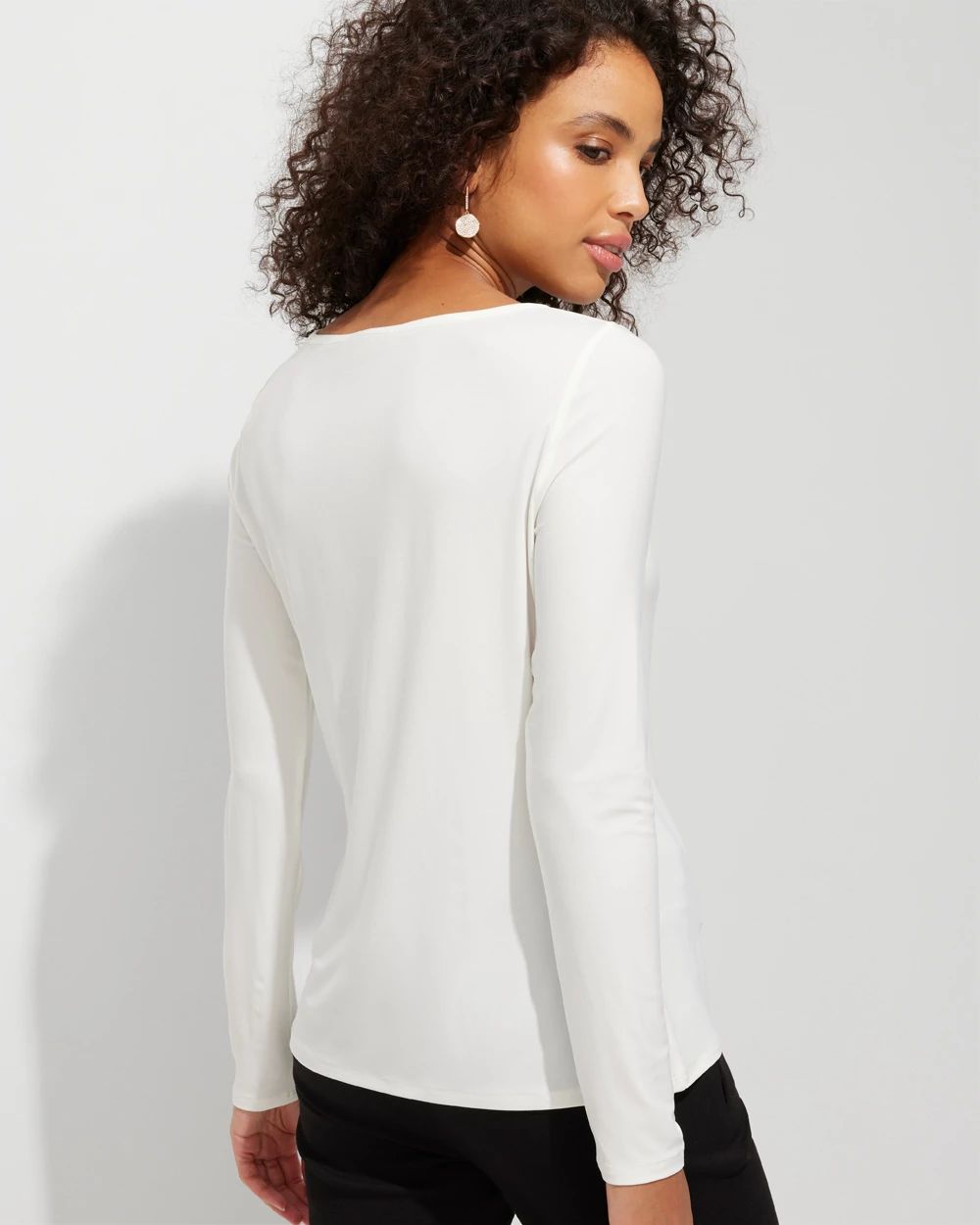 Outlet WHBM Long Sleeve Cutout Crew Neck Top