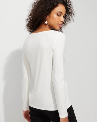 Outlet WHBM Long Sleeve Cutout Crew Neck Top
