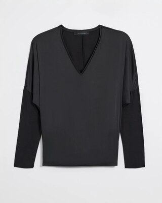 Woven Front Long Sleeve Tee click to view larger image.