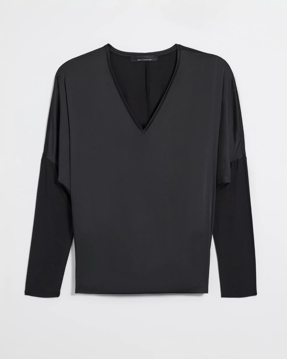 Woven Front Long Sleeve Tee