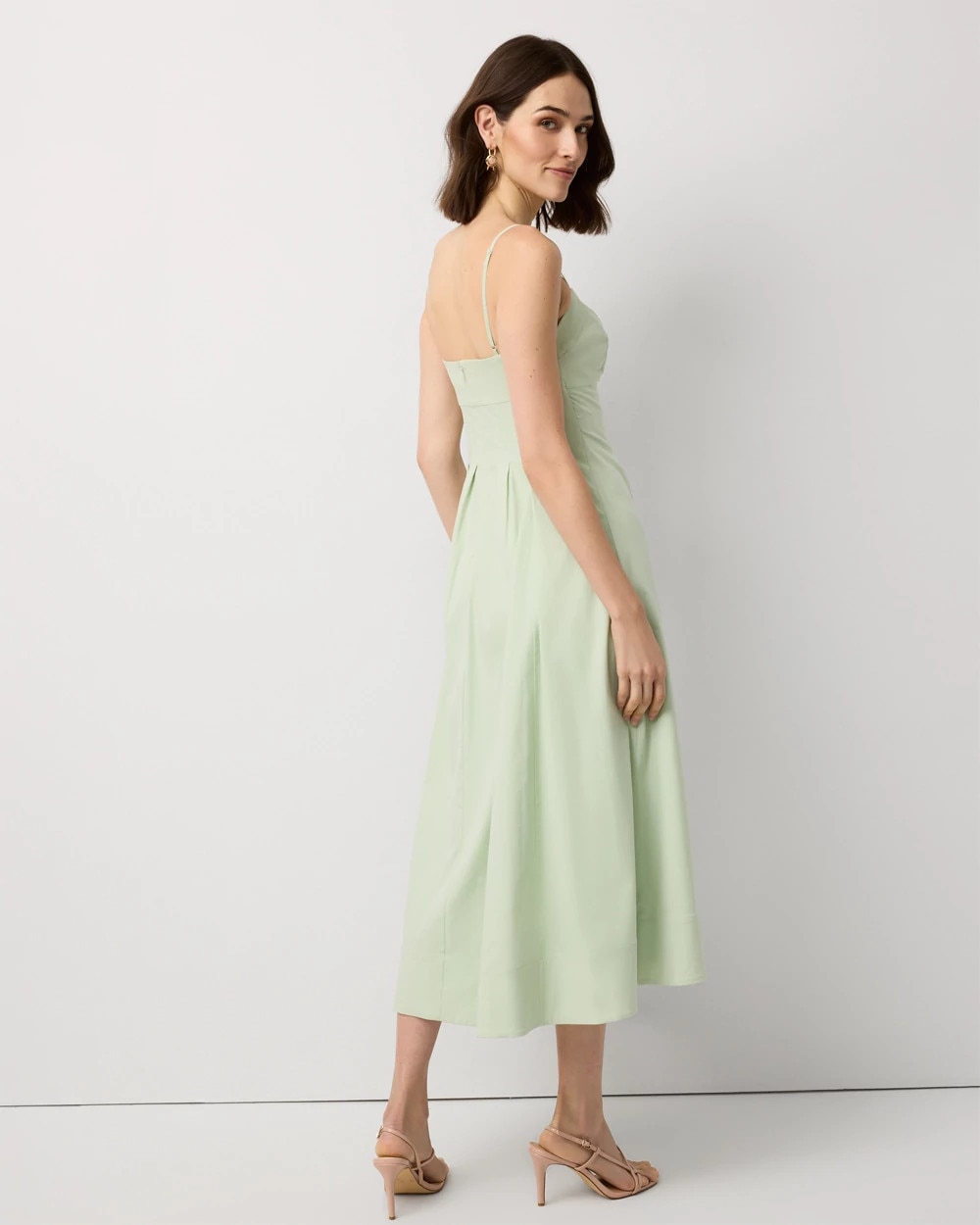 Corset Poplin Midi Dress