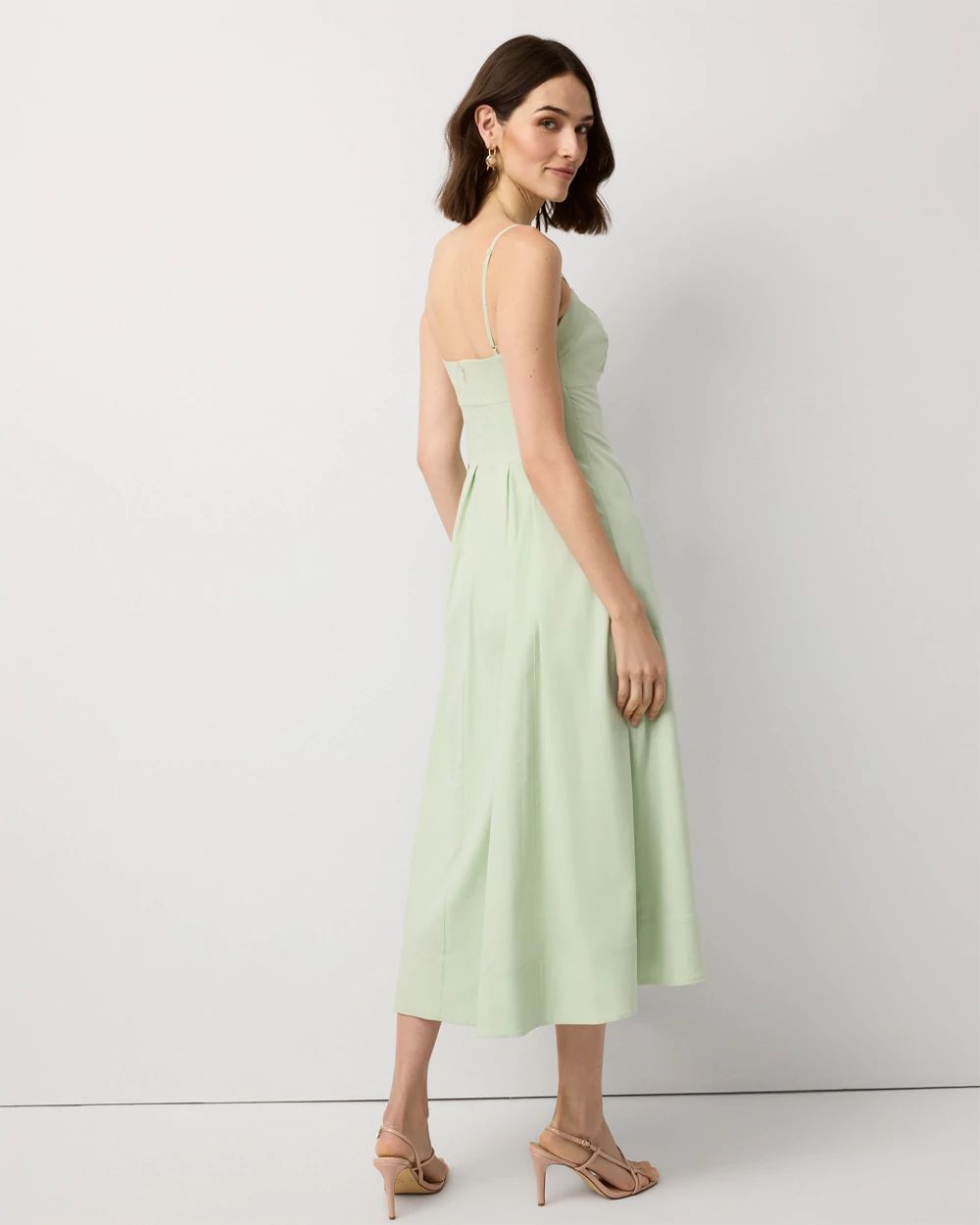 Corset Poplin Midi Dress click to view larger image.