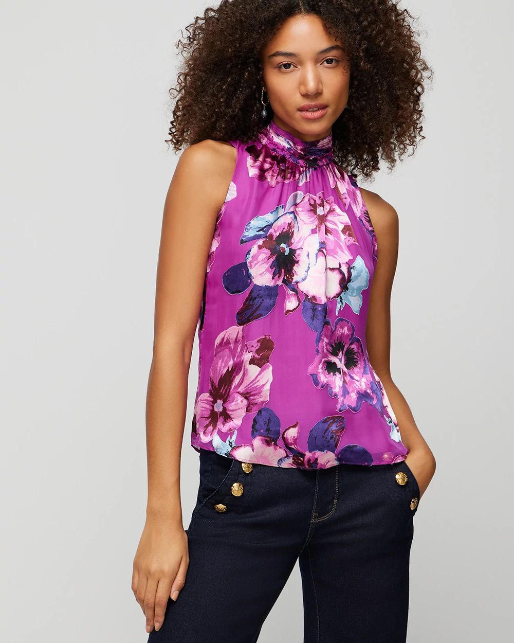 White house black market sleeveless top best sale
