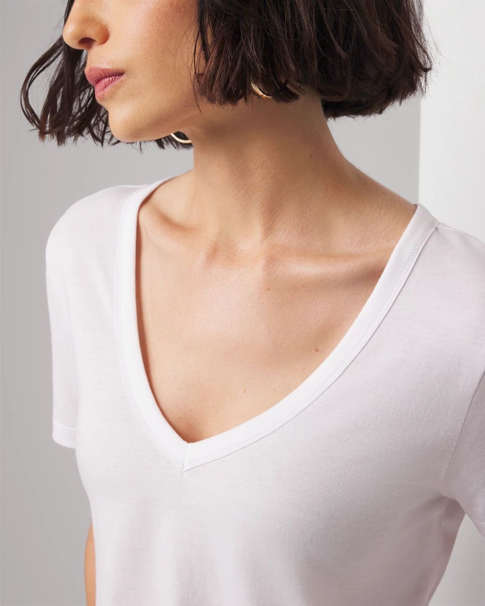 Cotton Modal V-Neck Tee click to view larger image.