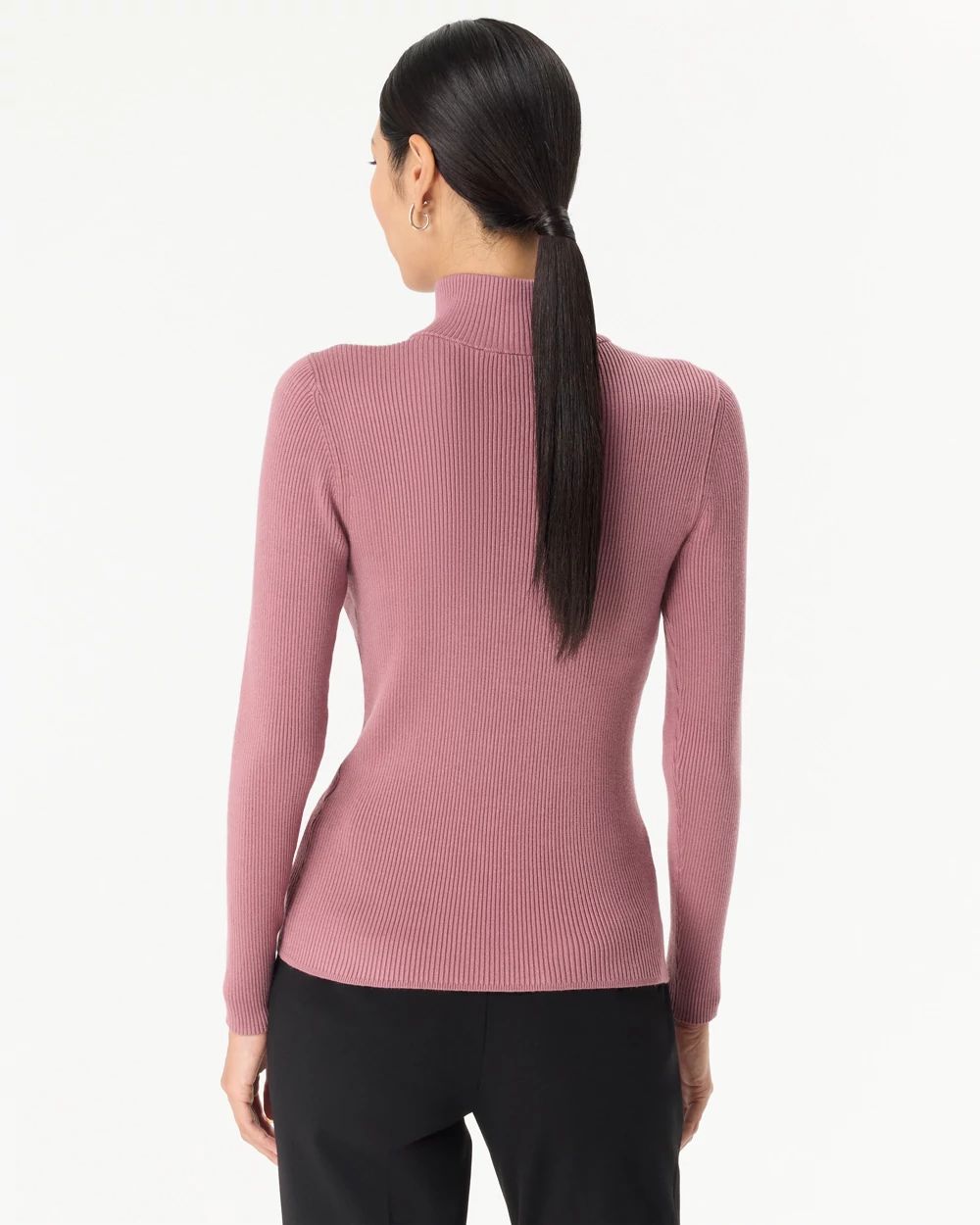 Zip-Up Mock Neck Pullover click to view larger image.