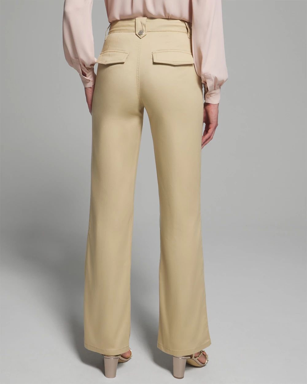 Outlet WHBM Extra High Rise Sateen Trousers click to view larger image.