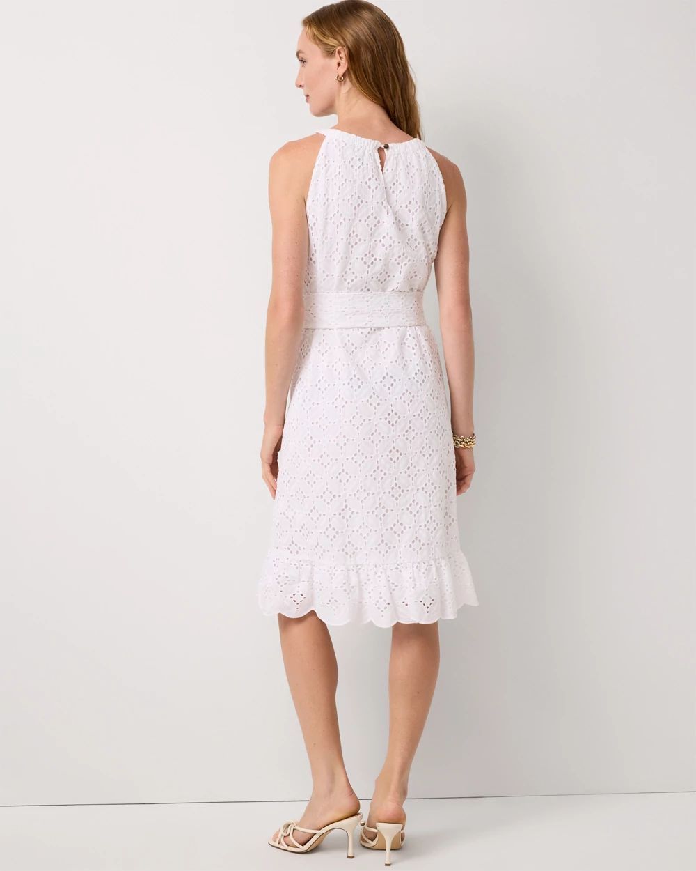 Eyelet Cotton Halter Dress click to view larger image.