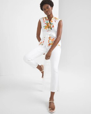 Short Sleeve Tie Waist Blouse