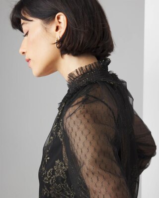 V-Neck Lace Blouse click to view larger image.