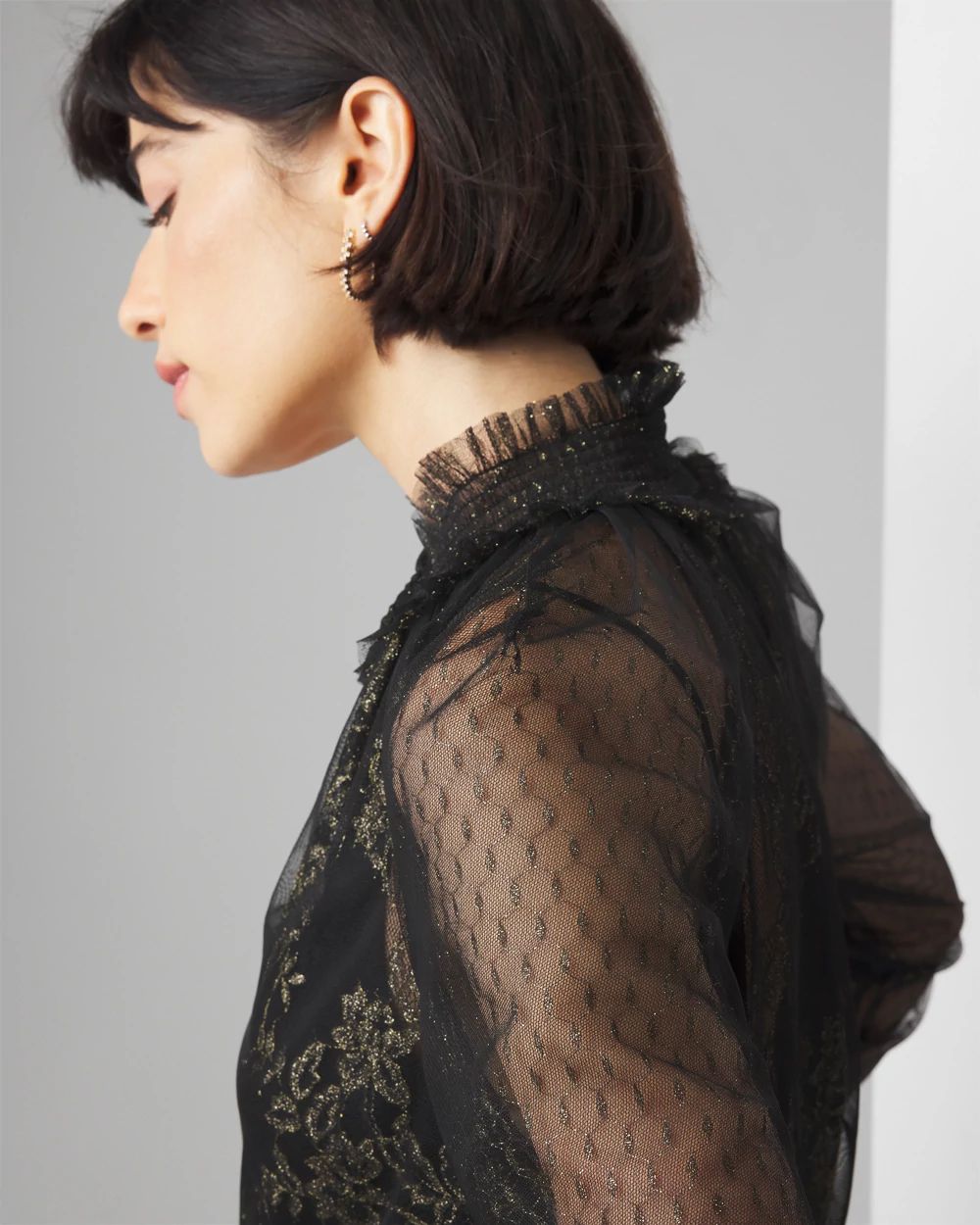 V-Neck Lace Blouse