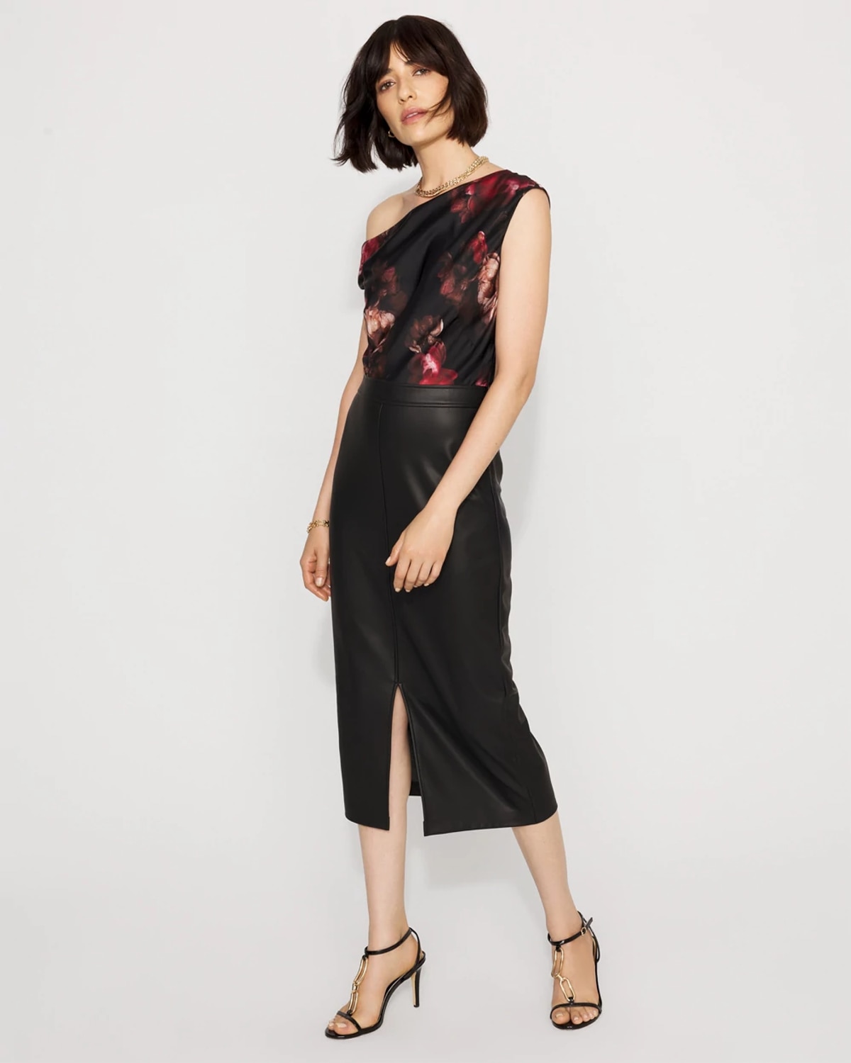 White House Black Market Satin Blouse Sheath Dress In Black