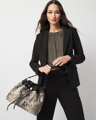 Python Drawstring Bucket Bag